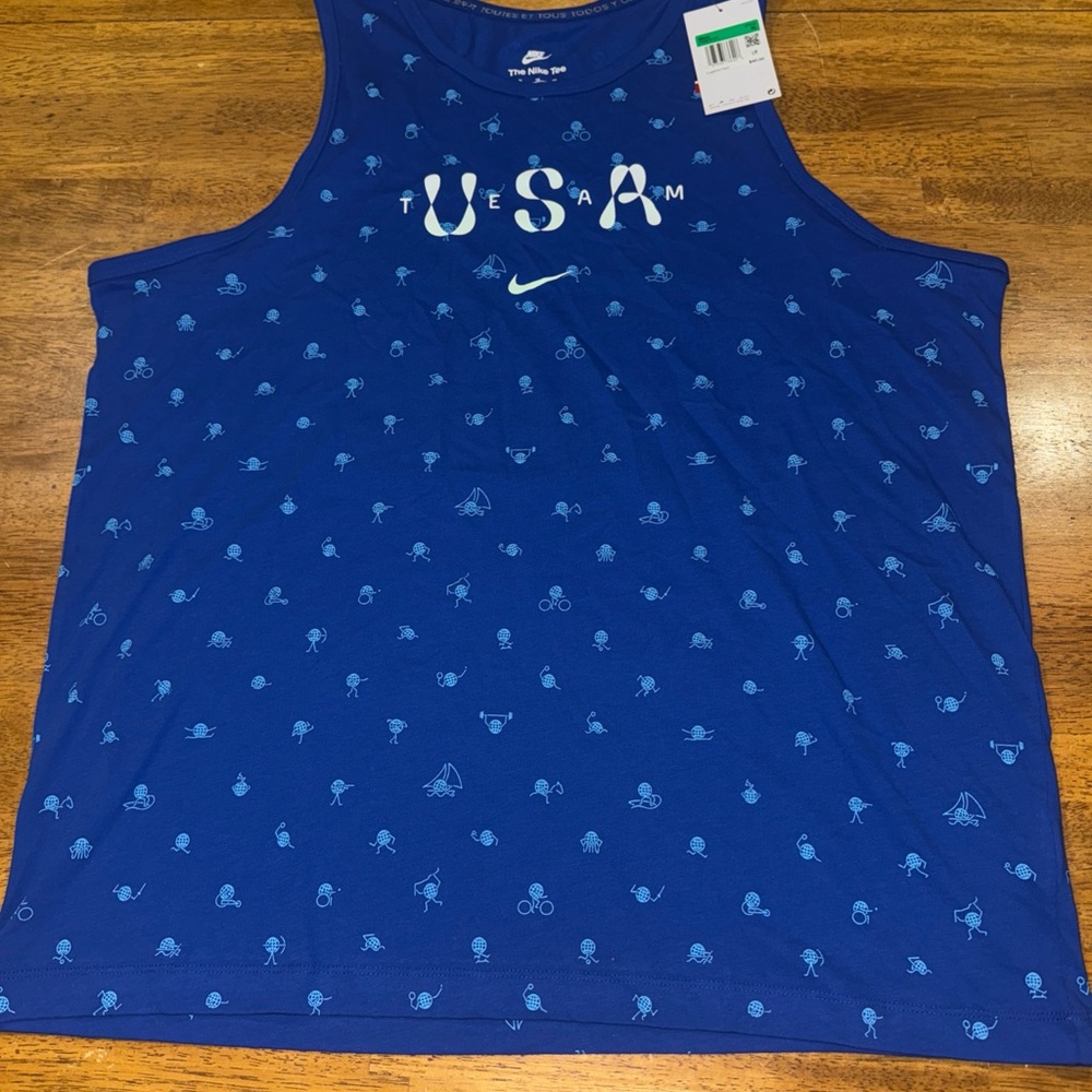 Nike Men's Team USA Club Tank Top FN0879 417 XL Blue Print New With Tags